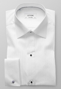 Eton Plissé Black Tie Overhemd Wit