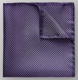 Eton Polka Dot Silk Pochet Midnight Navy