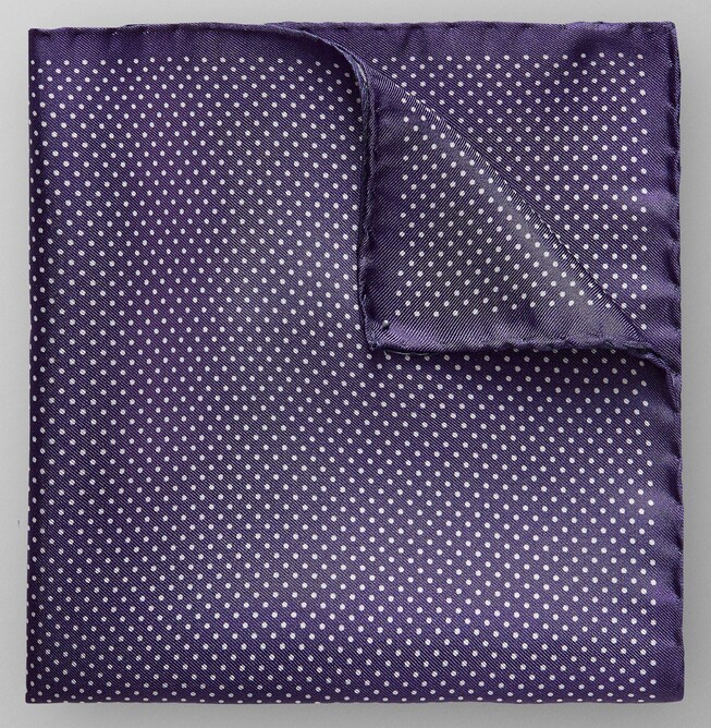 Eton Polka Dot Silk Pochet Midnight Navy