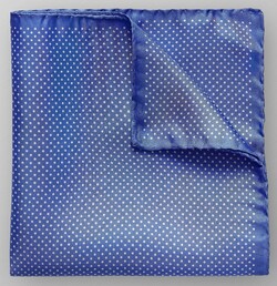 Eton Polka Dot Silk Pochet Pastel Blauw
