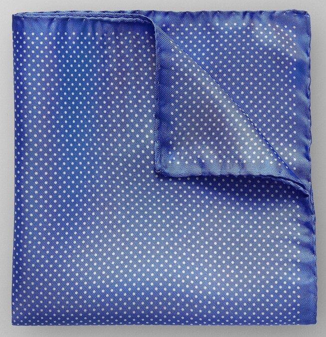 Eton Polka Dot Silk Pochet Pastel Blauw