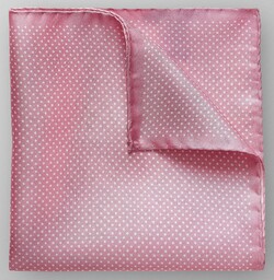 Eton Polka Dot Silk Pochet Warm Roze