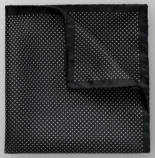 Eton Polka Dot Silk Pochet Zwart