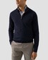 Eton Refined Gingham Check Smooth Cotton Lyocell Overhemd Donker Blauw