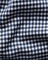 Eton Refined Gingham Check Smooth Cotton Lyocell Overhemd Donker Blauw