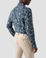 Eton Rich Style Fantasy Pattern Linnen Overhemd Navy