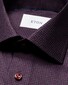 Eton Rich Texture Houndstooth King Twill Overhemd Donker Paars