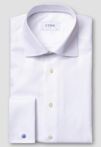 Eton Rich Texture Twill French Cuffs Cutaway Collar Overhemd Wit