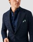 Eton Satin Indigo Cotton Contrast Buttons Garment Washed Overhemd Donker Blauw