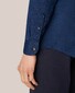 Eton Satin Indigo Uni Garment Washed Overhemd Donker Blauw