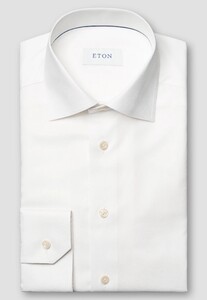 Eton Semi-Solid Color Organic Cotton Signature Oxford Overhemd Wit