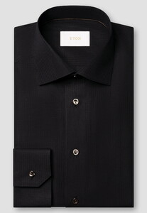 Eton Semi Solid Luxury Supima 120 Piqué Shirt Black
