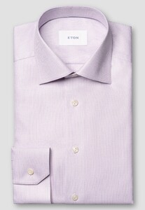 Eton Signature Dobby Herringbone Texture Overhemd Roze
