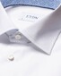 Eton Signature Poplin Uni Mushroom Detail Overhemd Wit