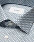Eton Signature Twill Allover Mini Fantasy Parrot Pattern Overhemd Licht Blauw