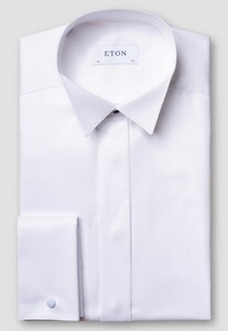Eton Signature Twill French Cuffs Tuxedo Shirt Overhemd Wit