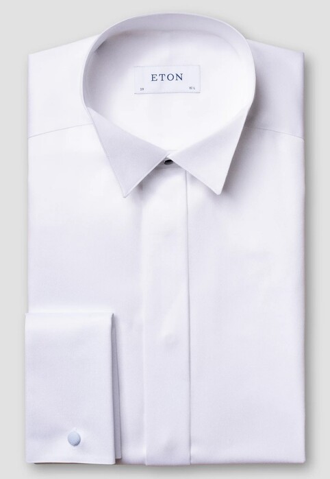 Eton Signature Twill French Cuffs Tuxedo Shirt Overhemd Wit
