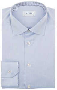 Eton Signature Twill Medallion Detail Shirt Light Blue
