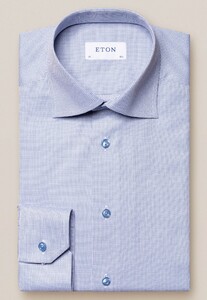Eton Signature Twill Pin Dot Overhemd Blauw