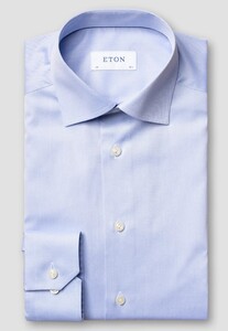 Eton Signature Twill Uni Cutaway Overhemd Licht Blauw