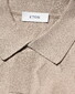 Eton Silk Cotton Open Collar Fine Knit Pattern Polo Beige