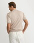 Eton Silk Cotton Open Collar Fine Knit Pattern Polo Beige