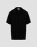 Eton Silk Cotton Open Collar Fine Knit Pattern Polo Zwart