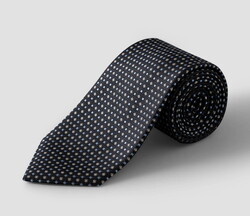 Eton Silk Woven Geometric Pattern Tie Green