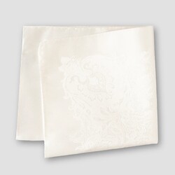Eton Silk Woven Paisley Pocket Square White