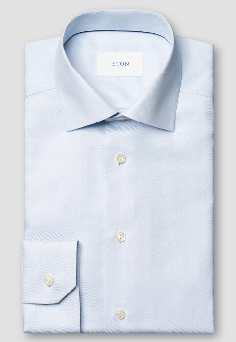 Eton Smooth Fine Twill Organic Extra Long Staple Cotton Shirt Light Blue