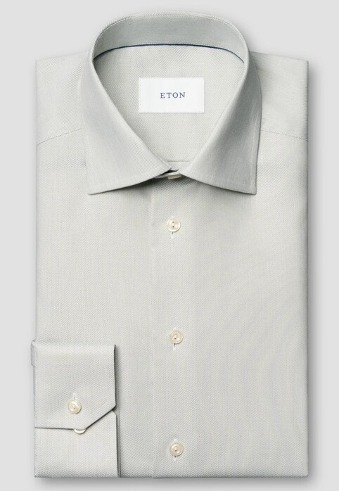 Eton Smooth Fine Twill Organic Extra Long Staple Cotton Shirt Light Green