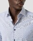 Eton Soft Cotton Tencel Stripe Pattern Overhemd Donker Blauw