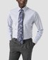 Eton Soft Cotton Tencel Stripe Pattern Overhemd Donker Blauw