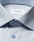 Eton Soft Cotton Tencel Stripe Pattern Overhemd Licht Blauw
