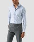 Eton Soft Cotton Tencel Stripe Pattern Overhemd Licht Blauw