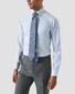 Eton Soft Cotton Tencel Stripe Pattern Overhemd Licht Blauw