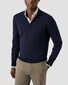 Eton Soft Touch Natural Stretch Fine Knit Cotton Cashmere Trui Navy