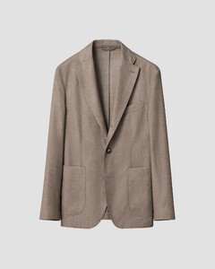 Eton Soft Vitale Barberis Canonico Wool Flanel Faux-Uni Jacket Beige
