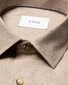 Eton Solid Color Double-Twisted Yarn Cotton Flanel Overhemd Beige