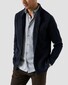 Eton Solid Color Double-Twisted Yarn Cotton Flanel Overhemd Blauw