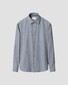 Eton Solid Color Double-Twisted Yarn Cotton Flanel Overhemd Blauw