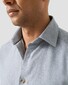 Eton Solid Color Double-Twisted Yarn Cotton Flanel Overhemd Blauw