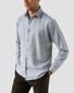 Eton Solid Color Double-Twisted Yarn Cotton Flanel Overhemd Blauw
