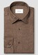 Eton Solid Color Double-Twisted Yarn Cotton Flanel Overhemd Bruin