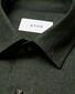 Eton Solid Color Double-Twisted Yarn Cotton Flanel Overhemd Donker Groen