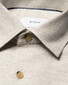 Eton Solid Color Double-Twisted Yarn Cotton Flanel Overhemd Licht Grijs