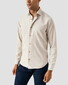 Eton Solid Color Double-Twisted Yarn Cotton Flanel Overhemd Licht Grijs