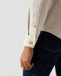 Eton Solid Color Double-Twisted Yarn Cotton Flanel Overhemd Licht Grijs