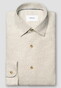 Eton Solid Color Double-Twisted Yarn Cotton Flanel Overhemd Licht Grijs