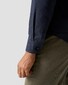 Eton Solid Color Double-Twisted Yarn Cotton Flanel Overhemd Navy